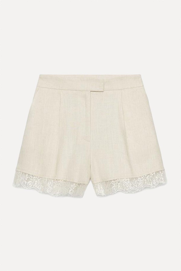 Lace Darted Bermuda Shorts