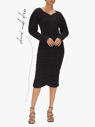 Shirred String Midi Dress, £235 | LVIR