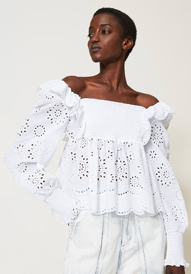 Muslin Blouse With Broderie Anglaise Embroidery from Twinset