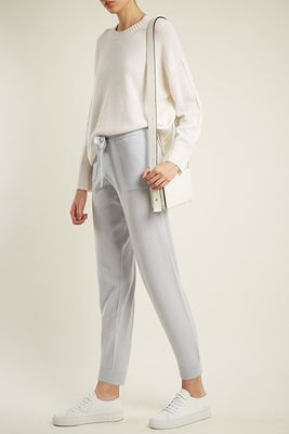 Drawstring Waist Wool Blend Trousers from Allude