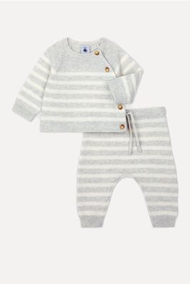 Striped Knitted Clothing Two-Piece Set from Petit Bateau