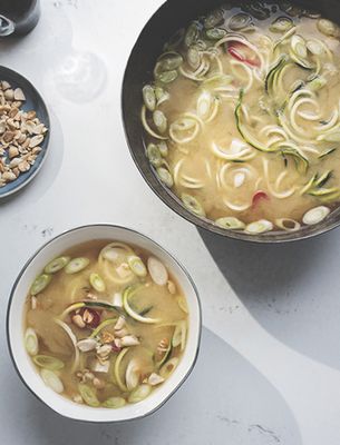 Miso Courgette Noodle Broth