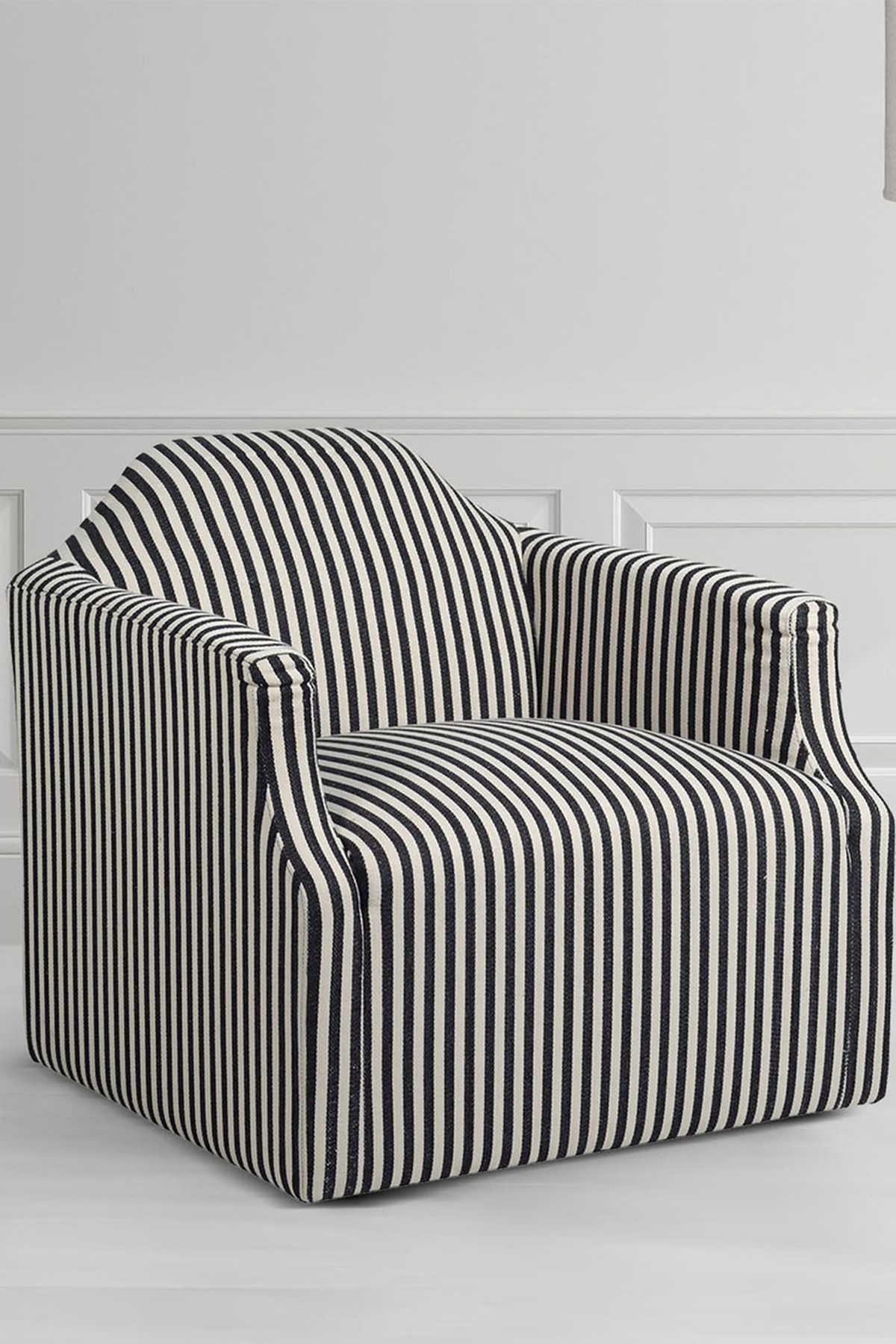 Monochrome Stripe Swivel Chair from Nicky Cornell