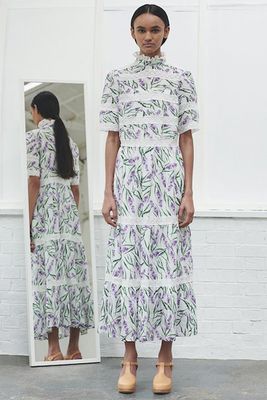 Alia Lavender Print Maxi Dress