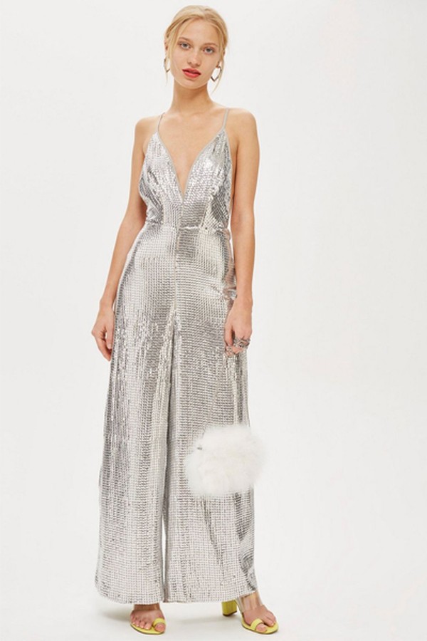 Silver Sequin Jumpsuit