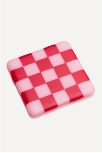 Checkered Glass Coaster from David Perry Glass Ceramics 