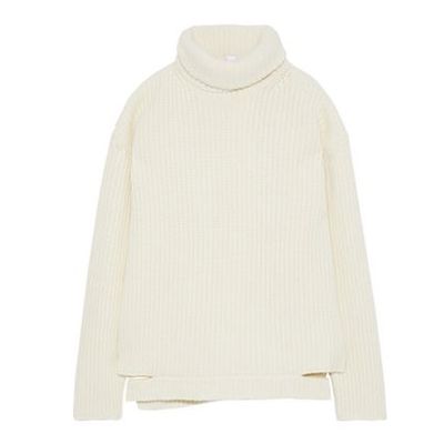 Cherry Ribbed Wool Turtleneck from Iris & Ink