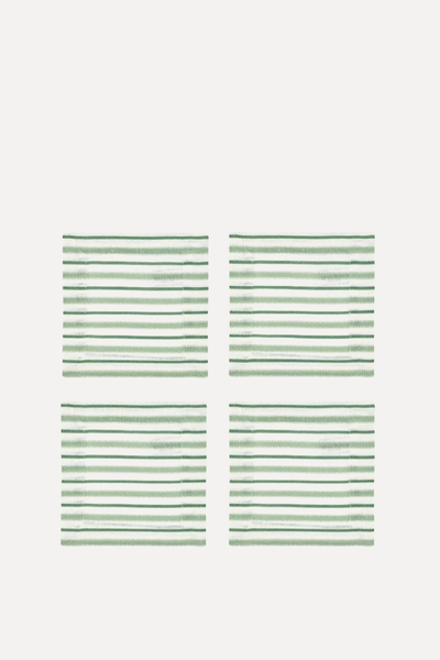 Set Of 4 Victoria Striped Linen Coasters  from Rebecca Udall 