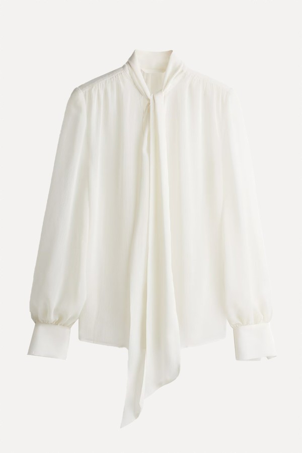 Tie-Neck Chiffon Blouse from H&M