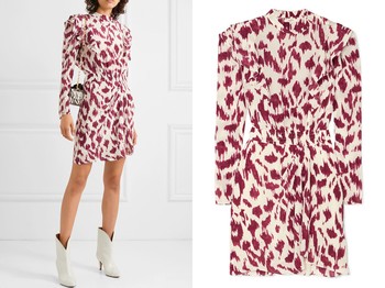 Yoana Ruffled Printed Silk Crepe De Chine Mini Dress from Isabel Marant Étoile