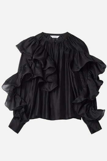 Asymmetric Ruffle Blouse