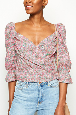 Puff Sleeve Wrap Blouse from NA-KD