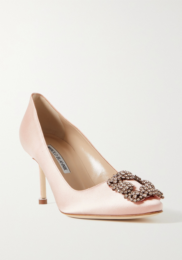 Hangisi 70 Embellished Satin Pumps from Manolo Blahnik