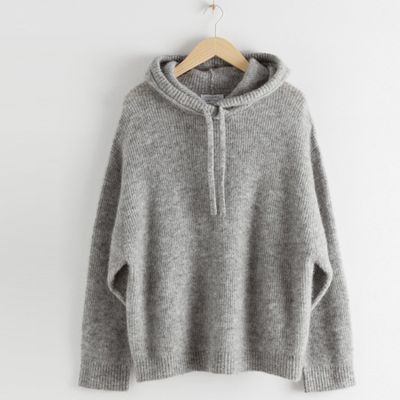 Ribbed Wool Blend Hooded Sweatshirt from & Other Stories