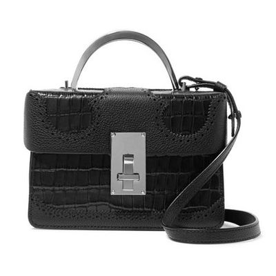 Data Alice Croc-Effect Leather Shoulder Bag from The Volon
