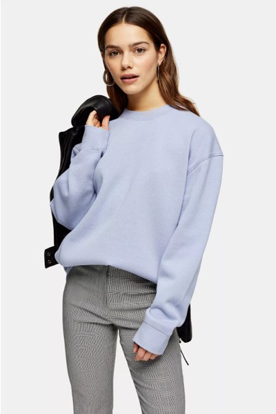 Petite Blue Panel Sweatshirt from Topshop