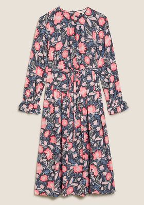 Floral Tie Front Midaxi Relaxed Dress from Per Una
