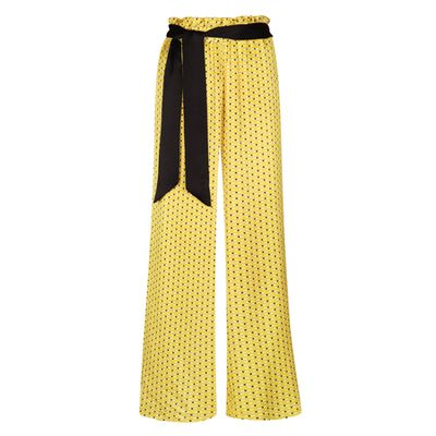 Yellow Dot Wide Leg Trouser from Asceno