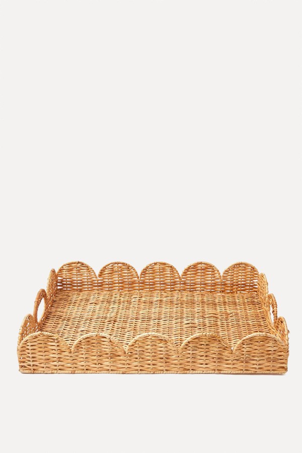 Scalloped Rattan Tray from Mrs. Alice