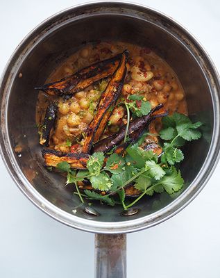 Spicy Aubergine Chickpea Curry