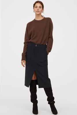 Wool Blend Pencil Skirt from H&M