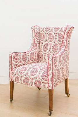 Armchair In Padishah Hand Printed Linen from Susan Deliss