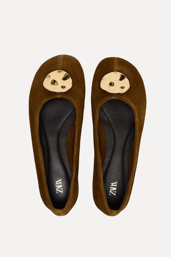 Split Suede Ballerinas
