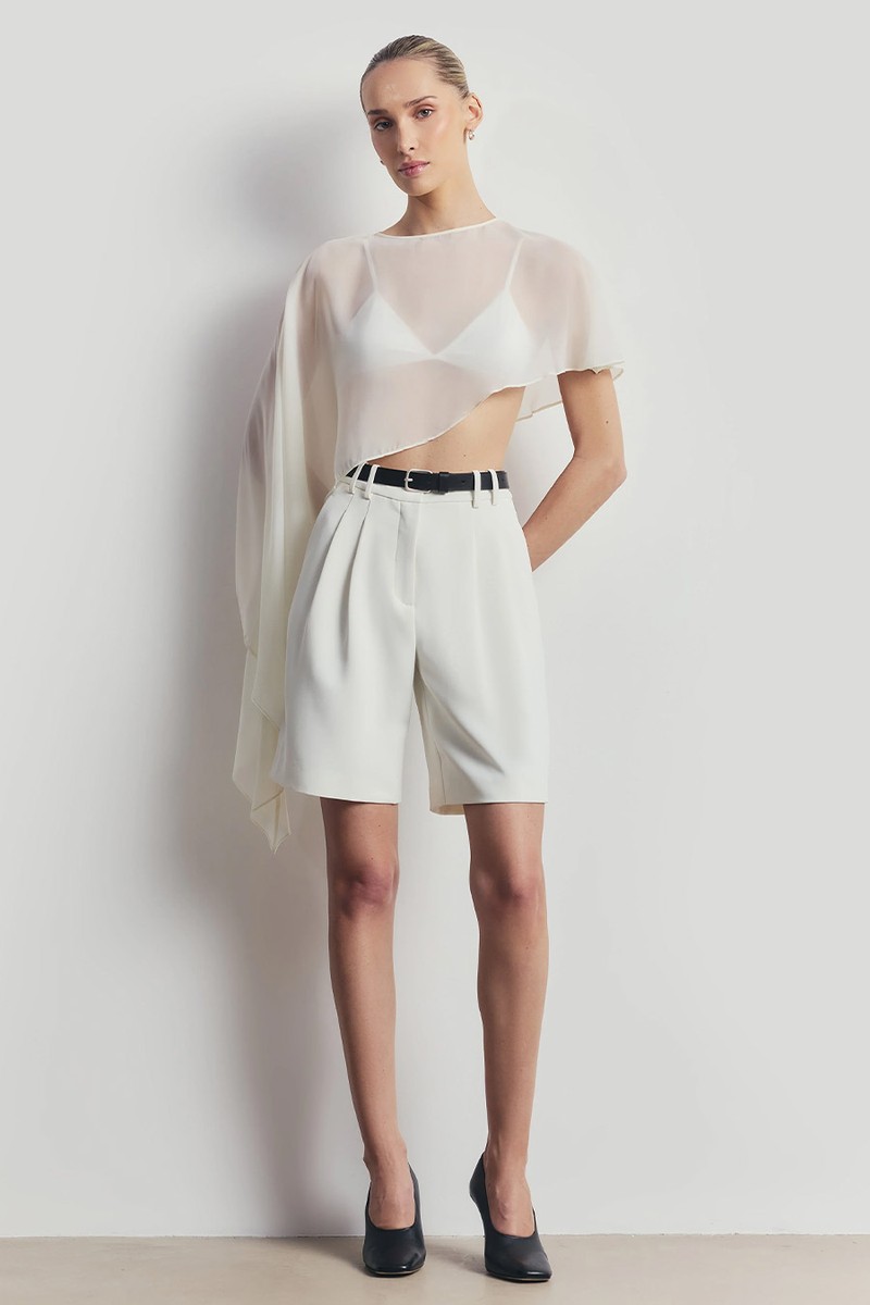 Sheer Chiffon Asymmetric Cape from Because Of Alice