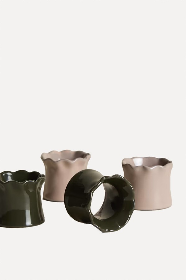 Set Of 4 Ceramic Napkin Rings