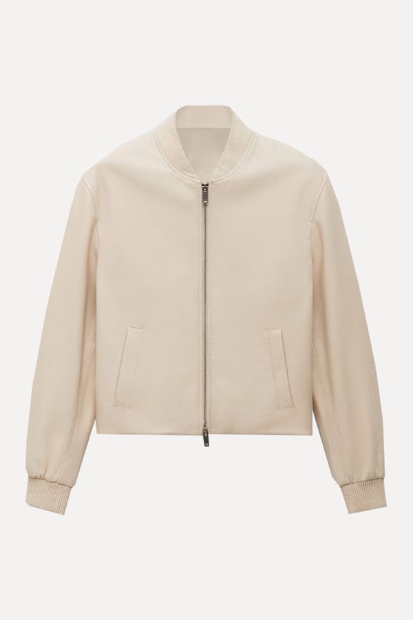 100% Leather Bomber Jacket from Mango