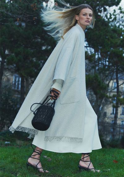 Cape Coat With Fringing 