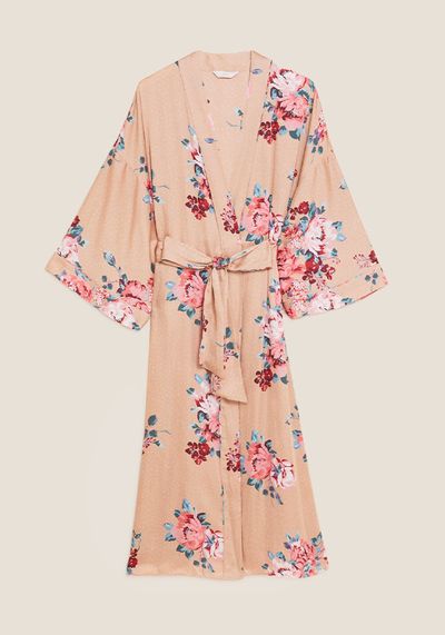 Satin Floral Print Long Wrap