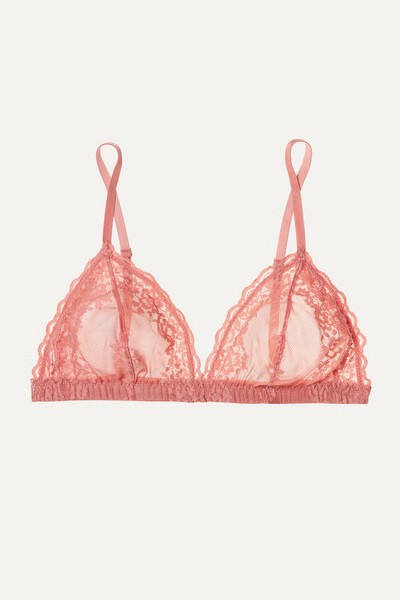 Brianna Stretch-Lace Soft-Cup Triangle Bra from Cosabella