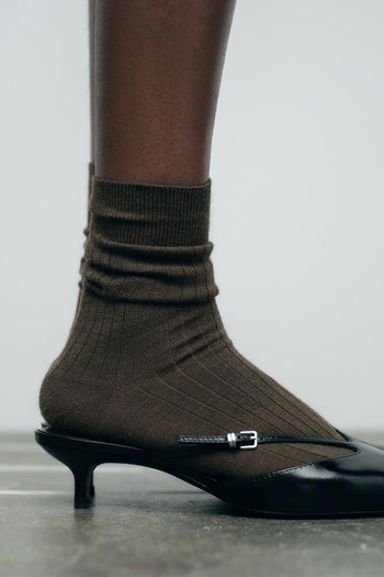 Ribbed Wool-Blend Socks from Zara