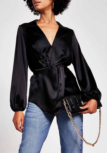 Long Sleeve Twist Front Shirt