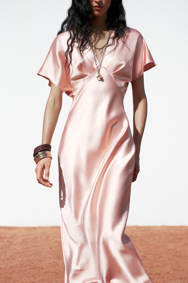 Satin Midi Dress from Zara