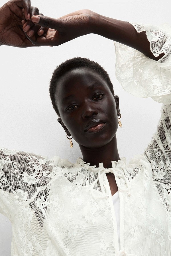 Lace Tie Front Blouse from Marks & Spencer