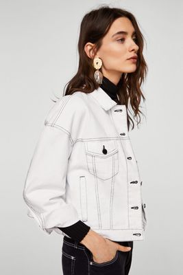 Contrasted Seams Denim Jacket from Mango