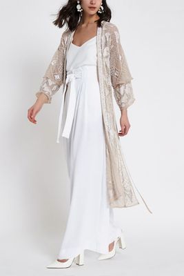 Light Pink Embellished Kimono from River Island