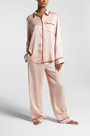 Ribbon Piped Silk Pyjama Bottoms from Asceno