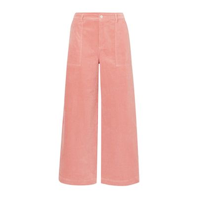 Cotton Blend Corduroy Wide Leg Pants from Ganni