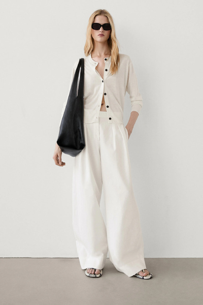 Pure Linen Wide Leg Trousers