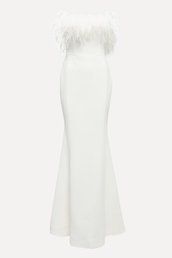 Grace Feather-Trimmed Gown from Rebecca Vallance