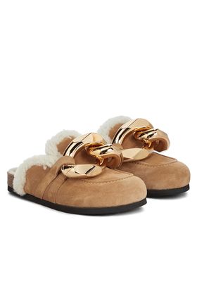 Embellished Shearing and Suede Slippers from JW Anderson