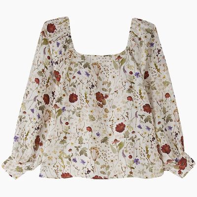 Gemma Top Pressed Floral Ivory from Lily & Lionel