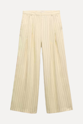 Striped Linen-Blend Trousers from Mango