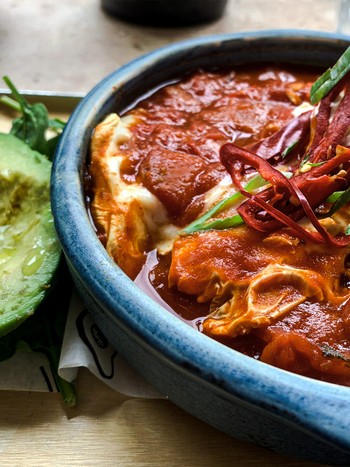 Tomato & Paprika Shakshouka With Avocado