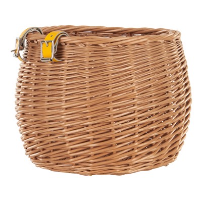 Round Wicker Bike Basket In Natural