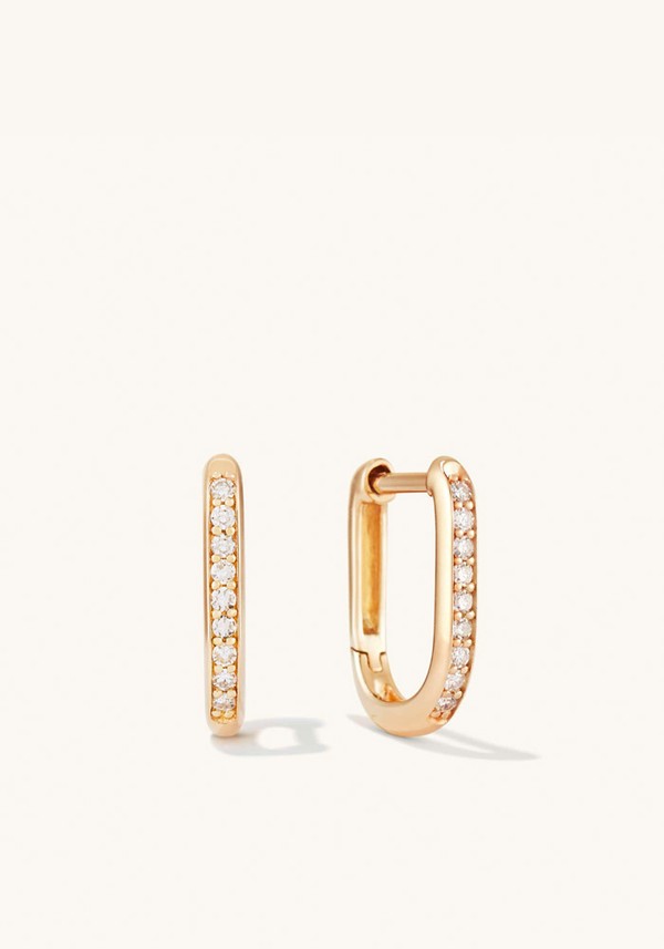 Pavé Diamond U Hoops