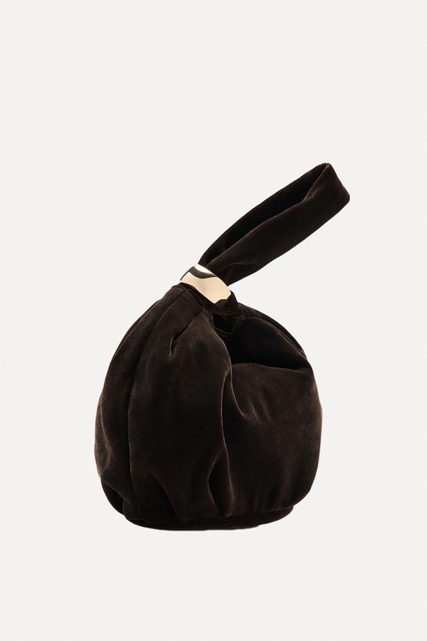 Velvet Handbag With Metallic Detail from Mango
